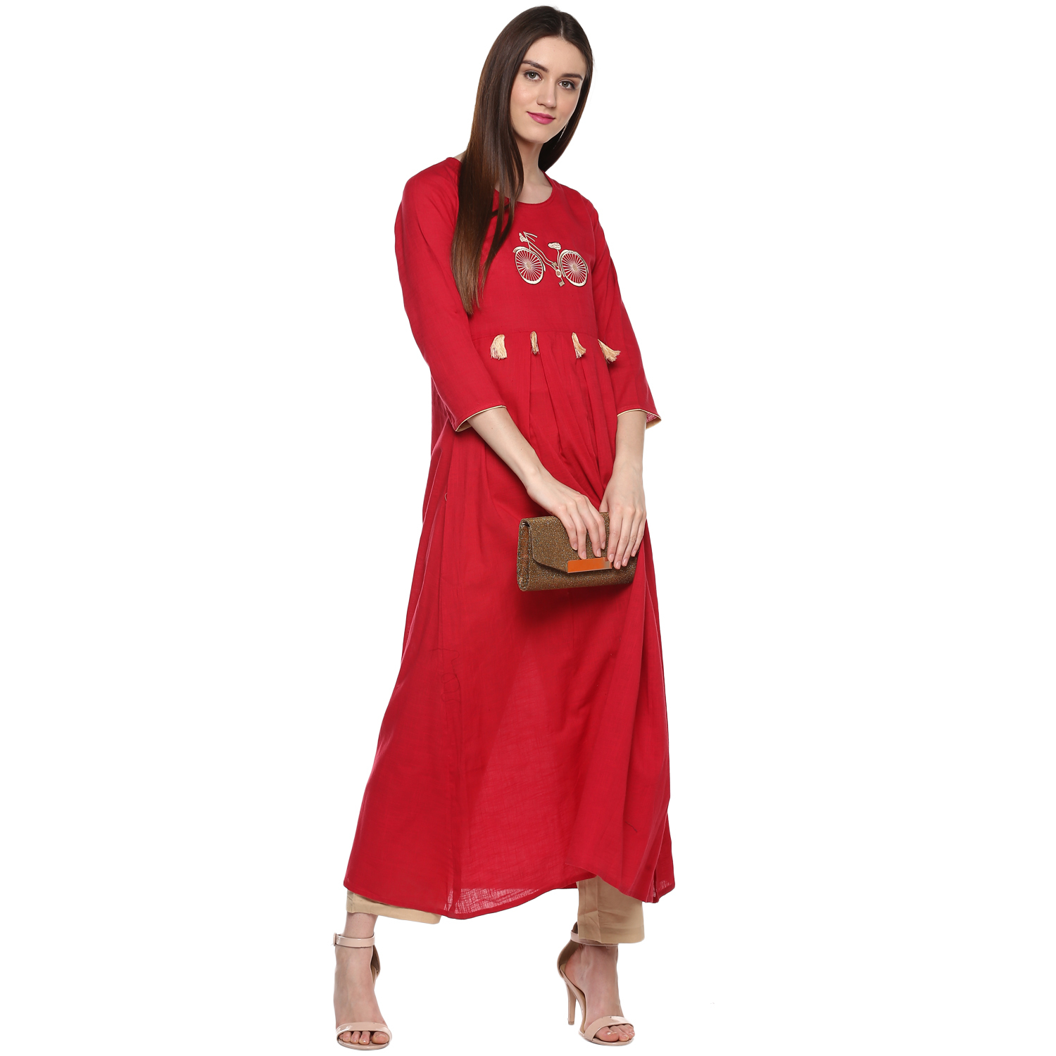 Cotton Kurti - Red Color | Elegant Design With Comfortable Fit And Trendy Style