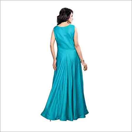Ladies Sleevless Blue Gown