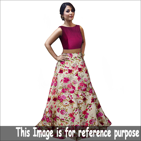 महिलाओं की क्रॉप टॉप फ्लोरा स्कर्ट