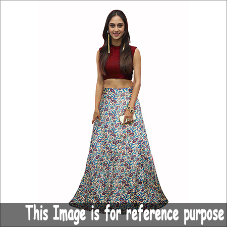 महिलाओं की प्रिंटेड क्रॉप टॉप स्कर्ट
