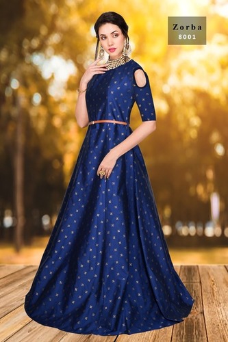 Designer PartyWear Gown - Jecard Fabric, Full Inner, Size XL, 3.30 Mtr Flare, Full Stitched, Hand & Machine Wash | All Season Versatility, Showroom Finishing, Optional Belt