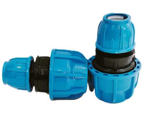 PP Compression Fitting - Plastic, 20-30 mm Length, 10 mm Thickness, Black & Green Color | Socket Joint, Round Shape for Various Piping Applications