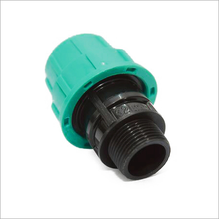 Male Threaded Adapter - Plastic, Round, Blue | Socket Joint Connection with Male/Outer Threads and Cam Fitting Including Coupler