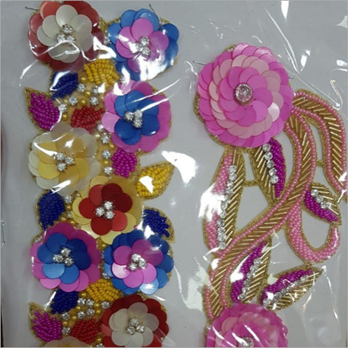 Sequence Lace - Silk Material, One-Sided Design | Adorned with Decorative Stones for Elegant Styling
