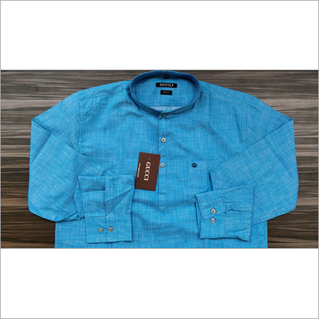 Cotton Blue Linen Kurta