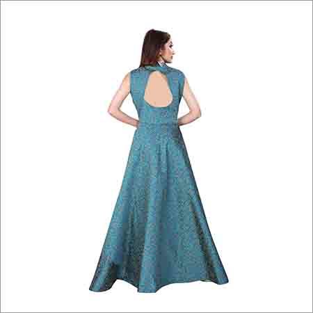 Ladies Sleevless Blue Gown
