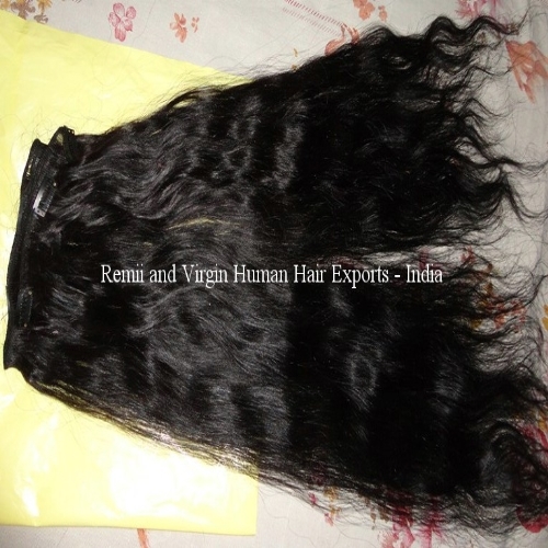 Natural 9a Piece Remy Human Hair Clip On Extensions