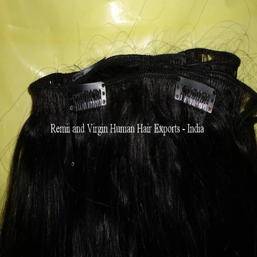 Natural 9a Piece Remy Human Hair Clip On Extensions