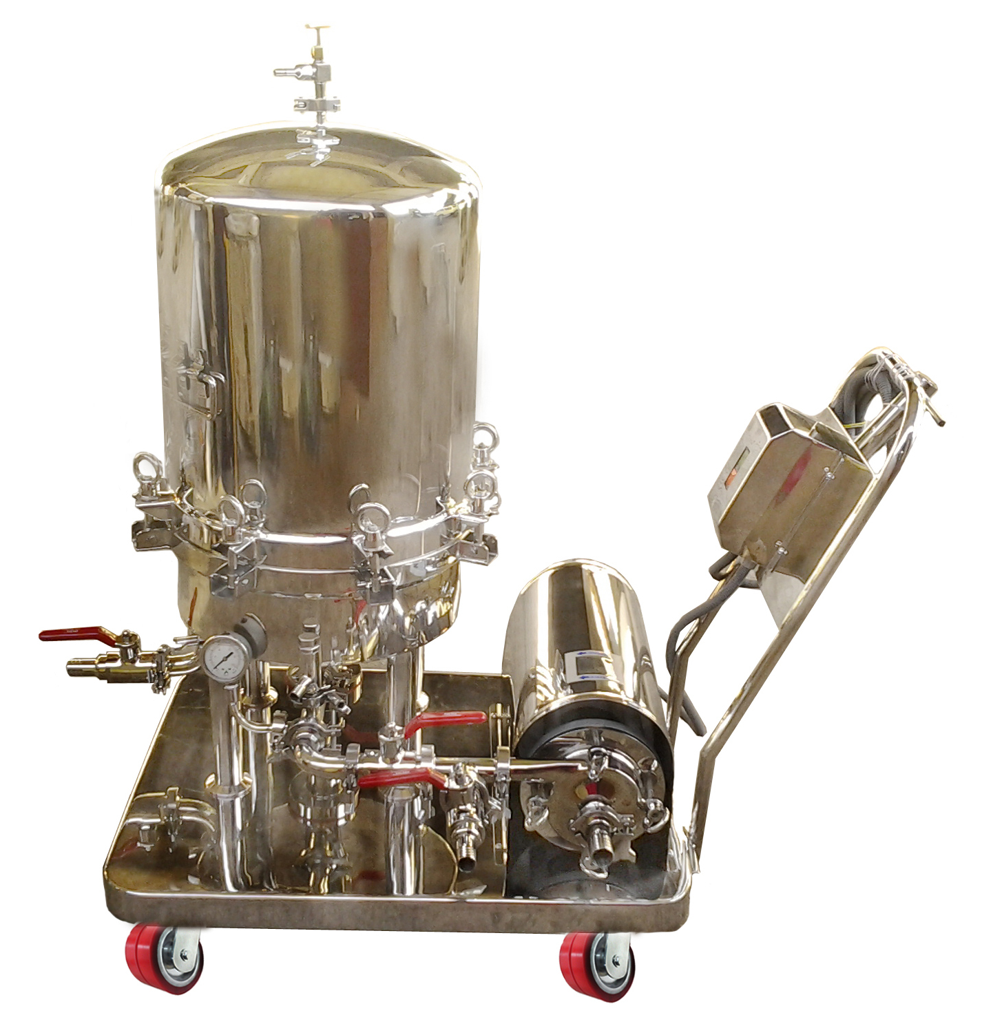 Sparkler Type Filter Press - Stainless Steel | Horizontal Semi-automatic Filtration System For Crystal Clear Pharmaceuticals, Chemicals, Beverages, And More, Includes Ss Trolley With Heavy Duty Castor Wheels, Custom Pump Options, Built-in Recirculation System