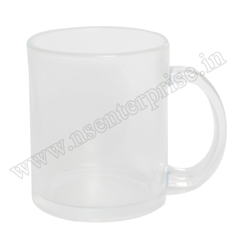 11oz Transparent Mug Glossy - 11oz Capacity, Printed Glass With Handle, Sublimation Printing, Simple Design, 36pcs/ctn