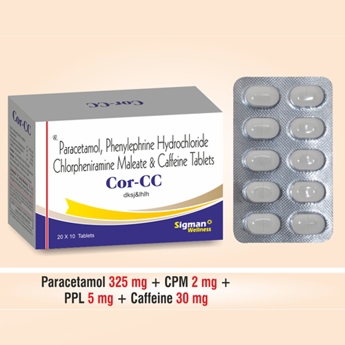 Paracetamol + Phenylephrine + C.p.m Tablets