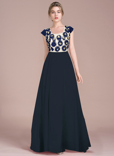 Exclusive Designer Blue Gown - Size: Medium