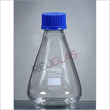 Erlenmeyer Flask - Glass, 25-5000 ml Capacity, Transparent, Screw Cap with Liner, Laboratory Use