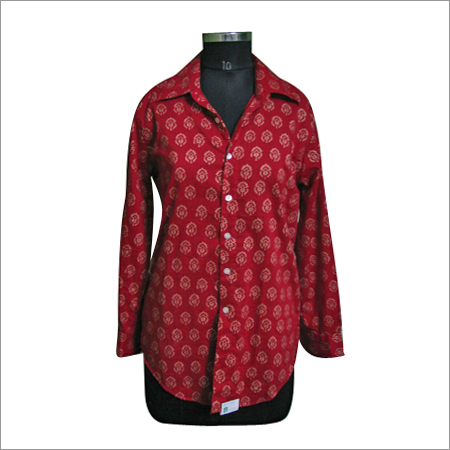 Hand Printed Semi Stitched Kurtis Bust Size: Customized Inch (In)
