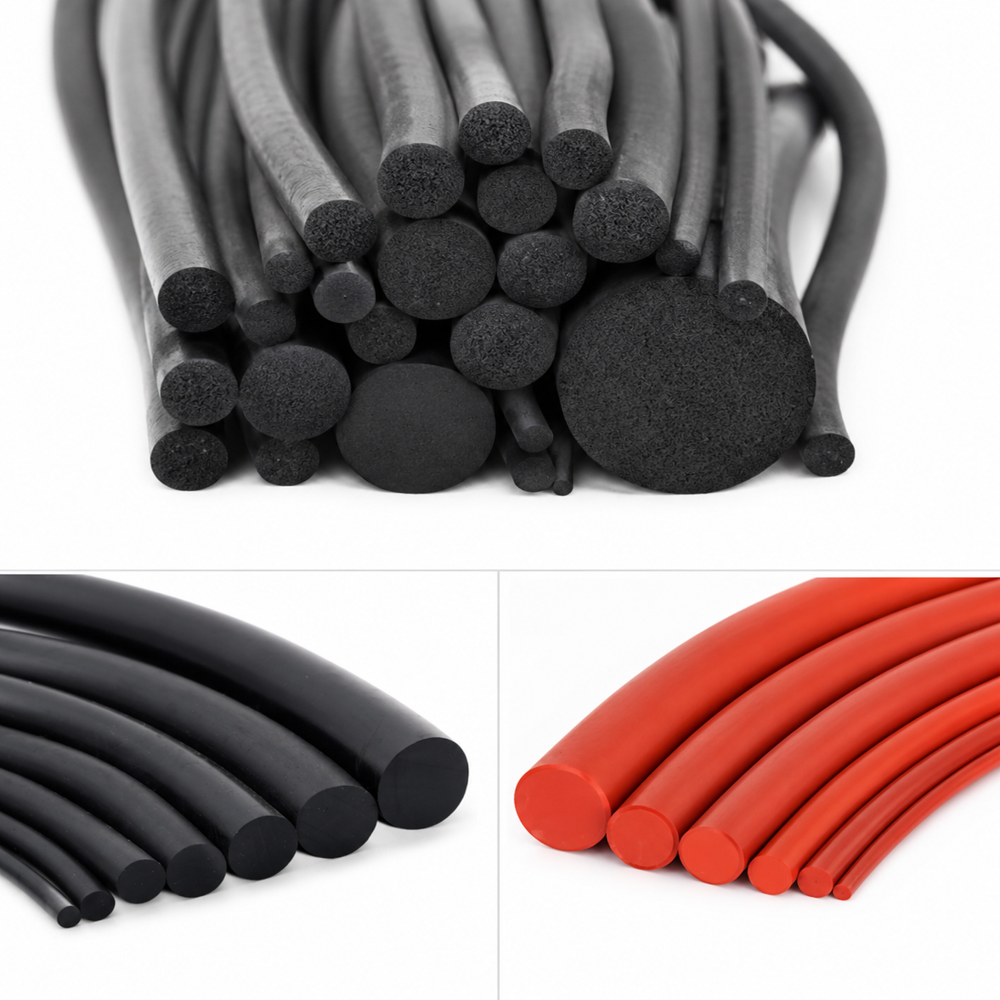 Rubber Cord - Top-of-the-Line Rubber Compounds, Various Lengths, Thickness, Multi-Color Options | Seamless Surface, Lightweight, Flexible Design