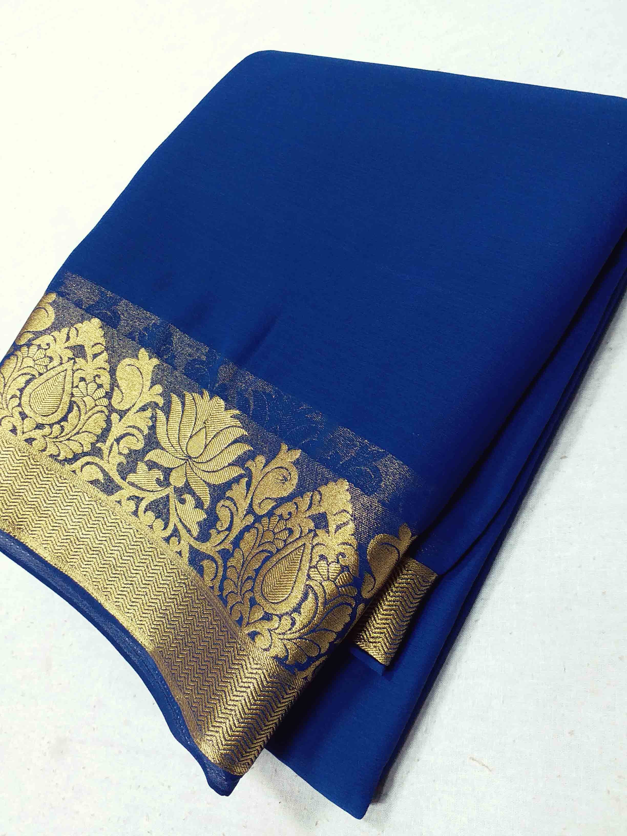Woven Chiffon Jacquard Border Chitpallu Saree