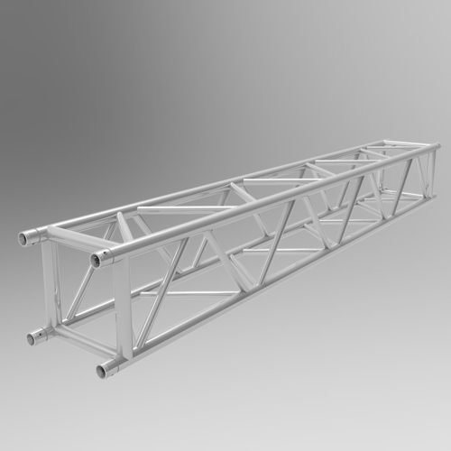 LD-40 Truss System - 400mm Height, 50x4/3mm Main Tube | Aluminum Alloy, Silver Chrome Polish, Medium Duty Load Bearing, Fast Connection System, 50 ft Free Span
