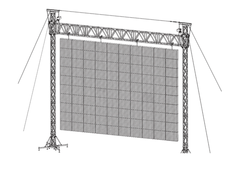 LED Wall Truss - Aluminum Silver Finish, 200-600 Sq. Feet Capacity | High Load Support Up to 3000 Kg, Perfect for Events