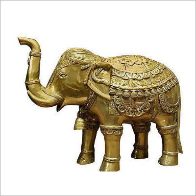 Brass Elephant Statue - Polished Finish , Traditional Style with Rich Golden Color and Premium Craftsmanship