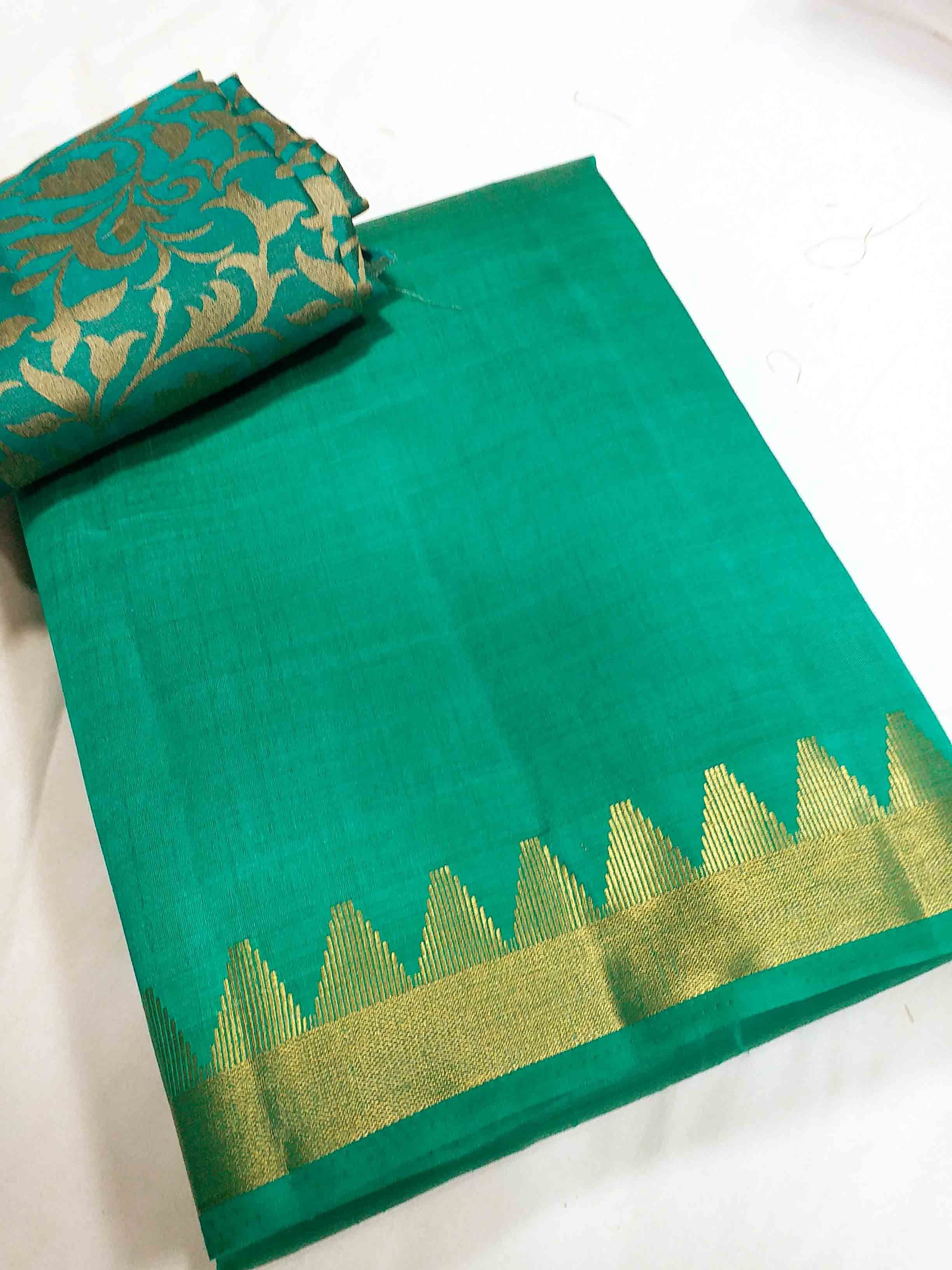 Chiffon Tussar Silk Mini Temple Border Chitpallu Saree
