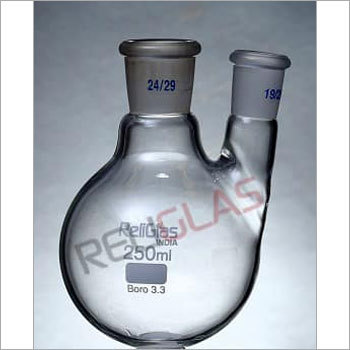 Glass 02.351P Round Bottom Flask, Two Neck, Parallel