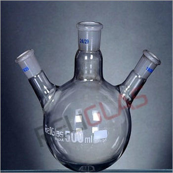 Glass 02.355A Round Bottom Flask, Three Neck, Angle