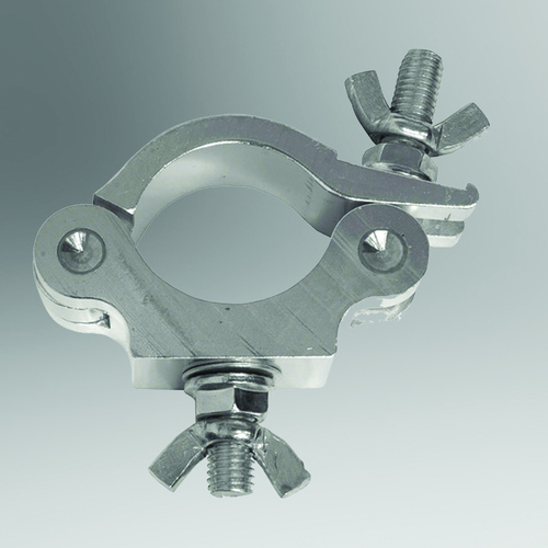 LIGHTING CLAMP (ALC-02) - Aluminum for 50mm Pipe | Chrome Polish Finish, Silver Color, Industrial Application