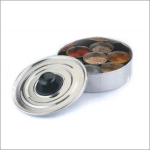 सादा मसाला बॉक्स स्टेनलेस स्टील के ढक्कन के साथ