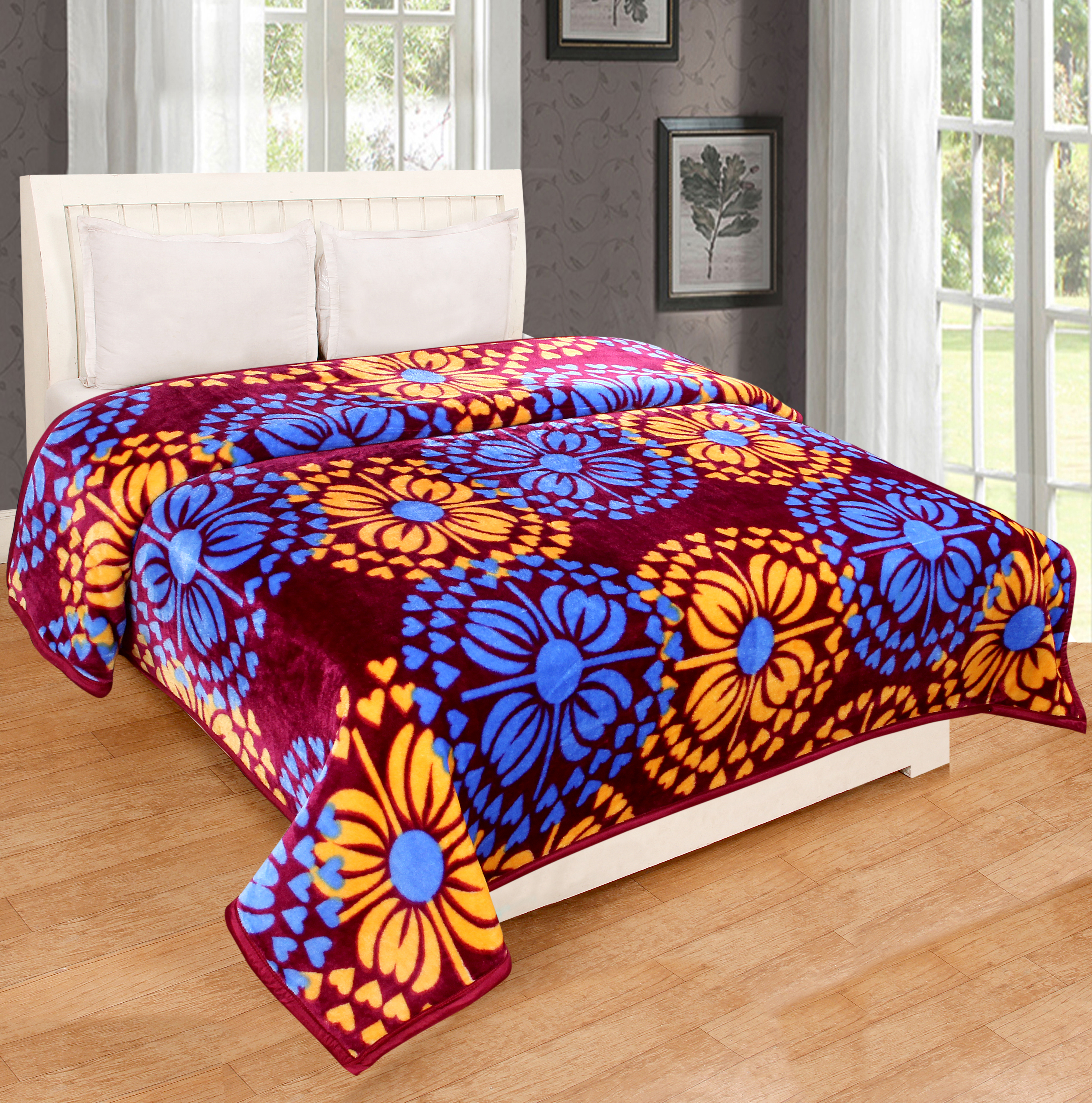 Mink Blanket - 100% Cotton, Queen Size | Multi-printed Design, Soft Touch For All Ages