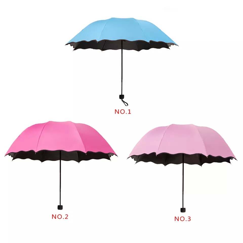Color Changing Umbrella - Polyester, 24 Cm, All Colors | Foldable Design, 100% Uv Protection, Color Changes With Water Drops, Beautiful Aesthetic