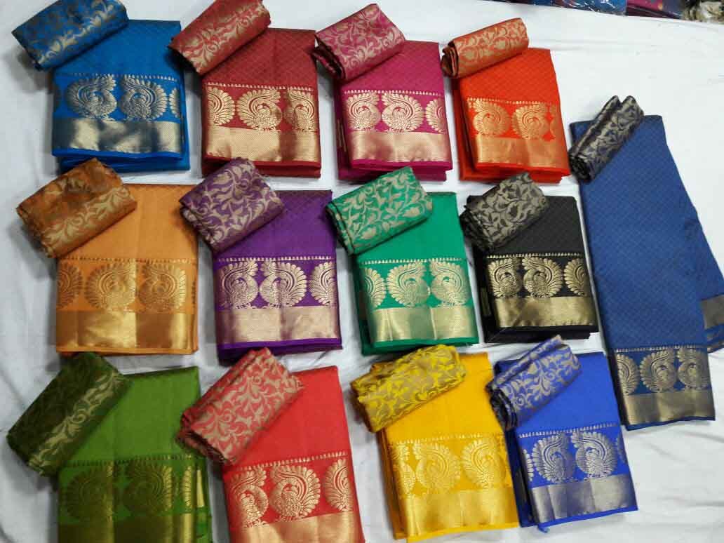 Chiffon Kanchipuram Art Brasso Self Sarees(design No 1) With Extra Additional Blouse