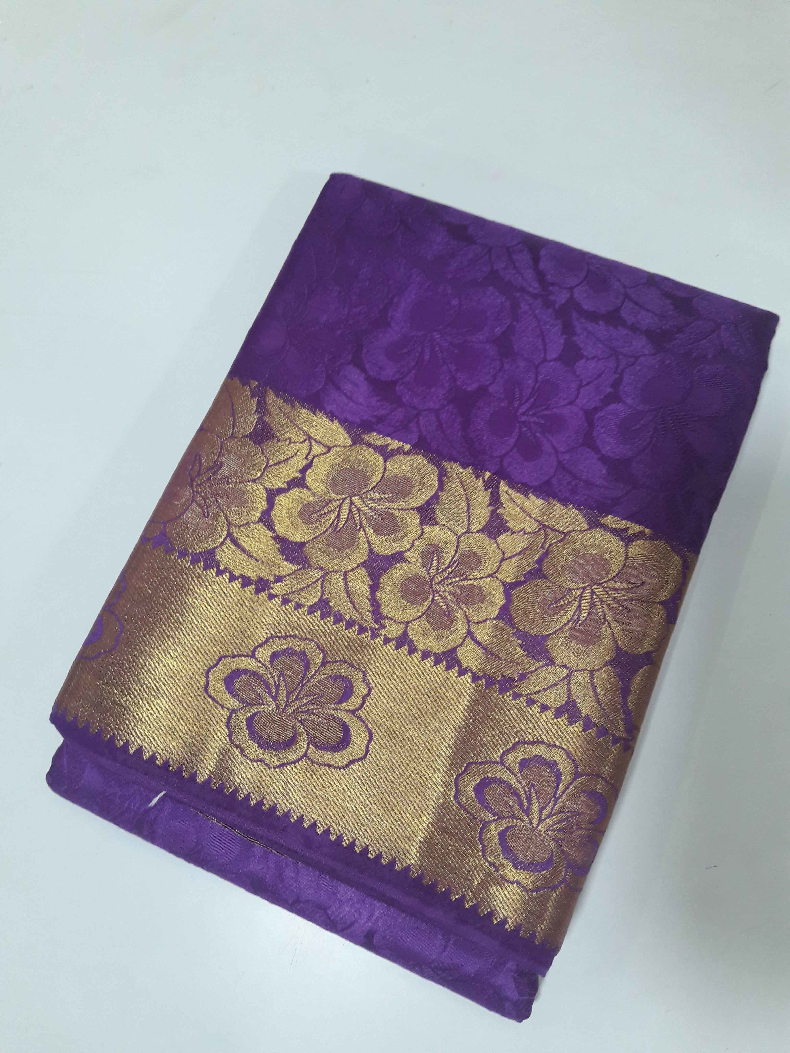 Chiffon Kanchipuram Art Brasso Self Sarees(design No 1) With Extra Additional Blouse