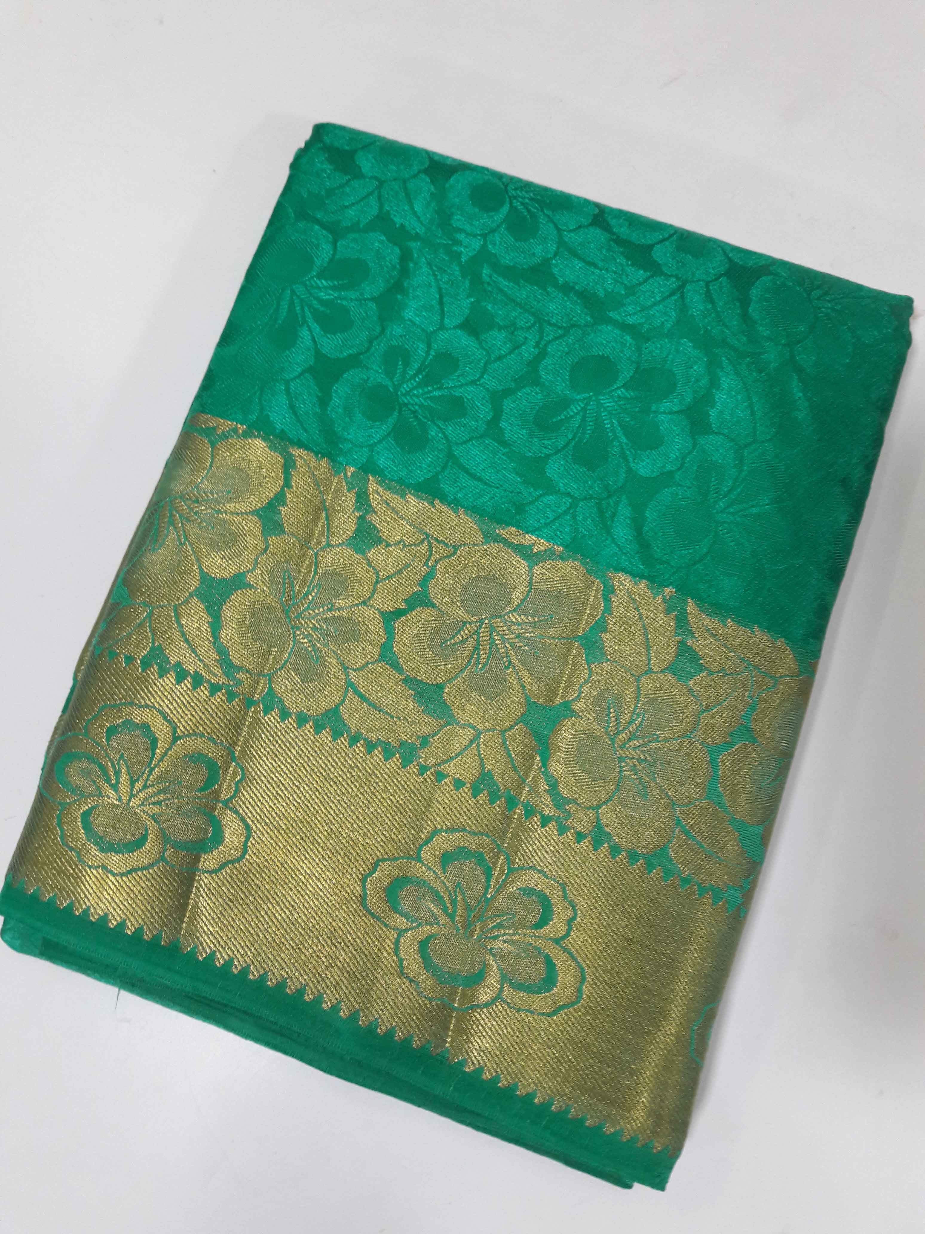 Chiffon Kanchipuram Art Brasso Self Sarees(design No 1) With Extra Additional Blouse