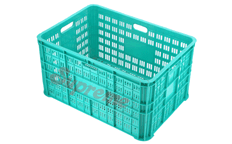 Super Jumbo Plastic Crate - Industrial Plastic, 810x570x430mm, Blue Color - Plain Deck, 2-way Handlift, 100kg Load Capacity