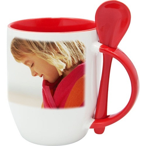 White And Red Spoon Mugs