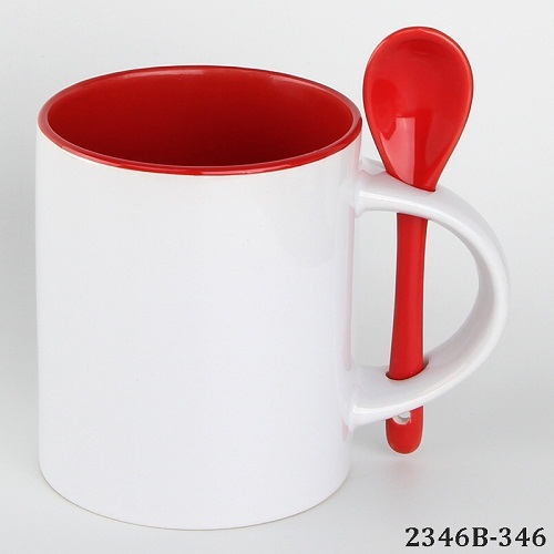 White And Red Spoon Mugs