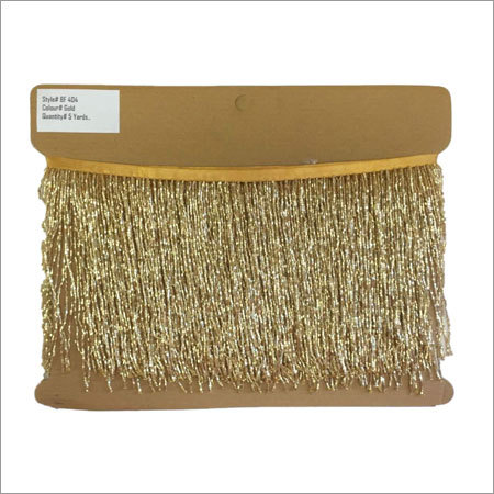 Golden Jhalar Lace - Silk, 9 Meter Length | One Sided Design For Elegant Draping And Decoration