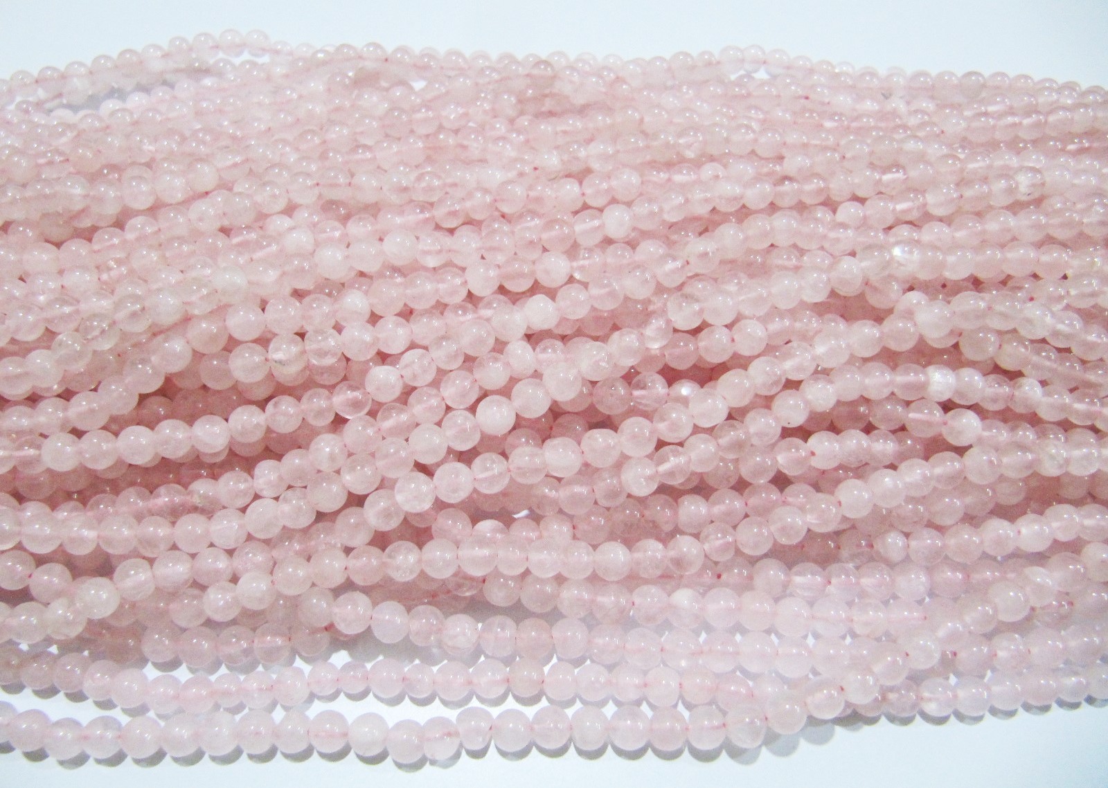 Pink Natural Genuine Rose Quartz Round Plain Smooth Beads