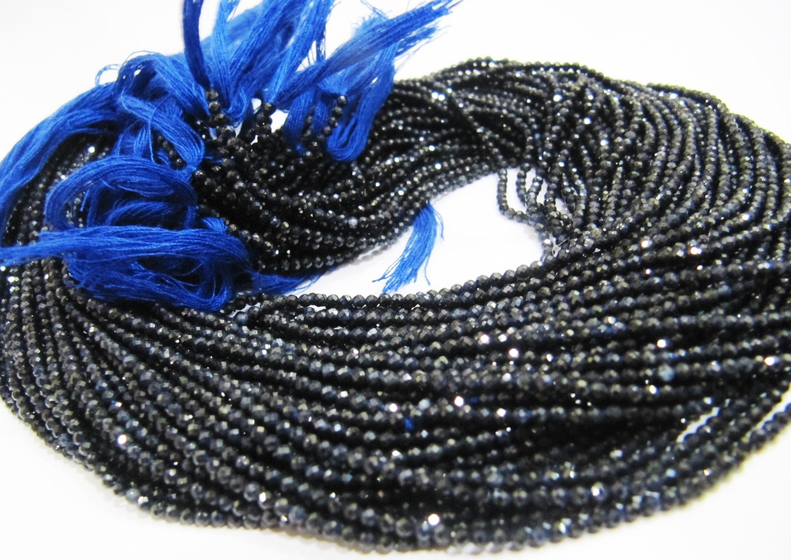 Stone Aaa Quality Natural Microcut Blue Sapphire Beads
