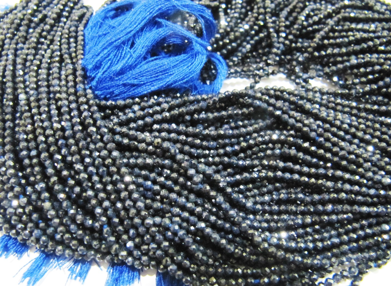 Stone Aaa Quality Natural Microcut Blue Sapphire Beads