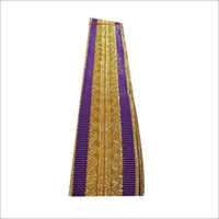 बैंगनी हस्तनिर्मित ज़री लेस