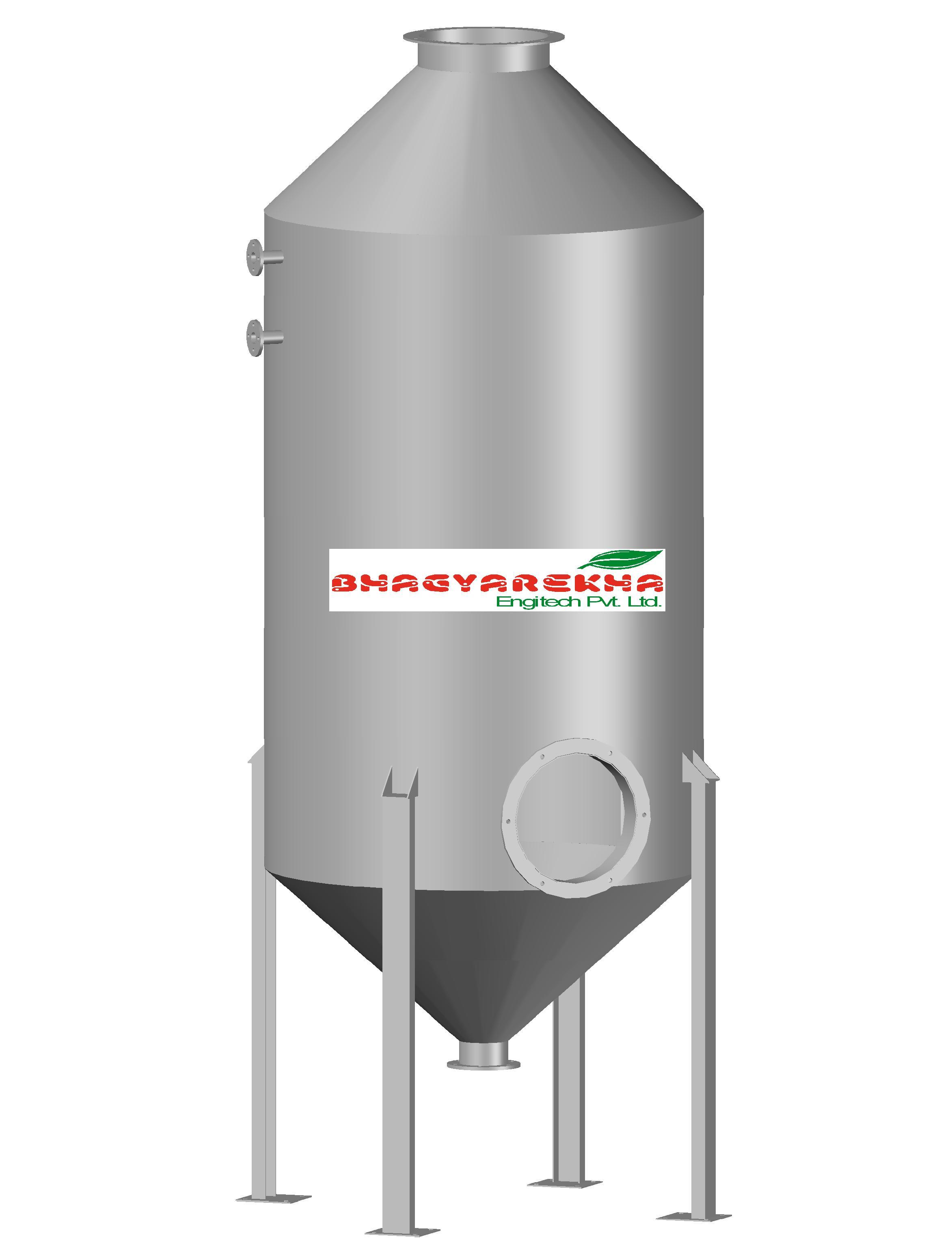 Water Scrubber - Metal Construction, 100-10000 Kg Capacity | Customizable Air Pollution Control With Water Cooling System