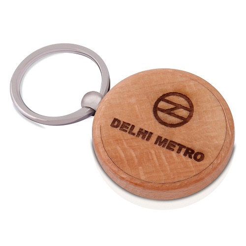 Brown Wood Mica Keychains