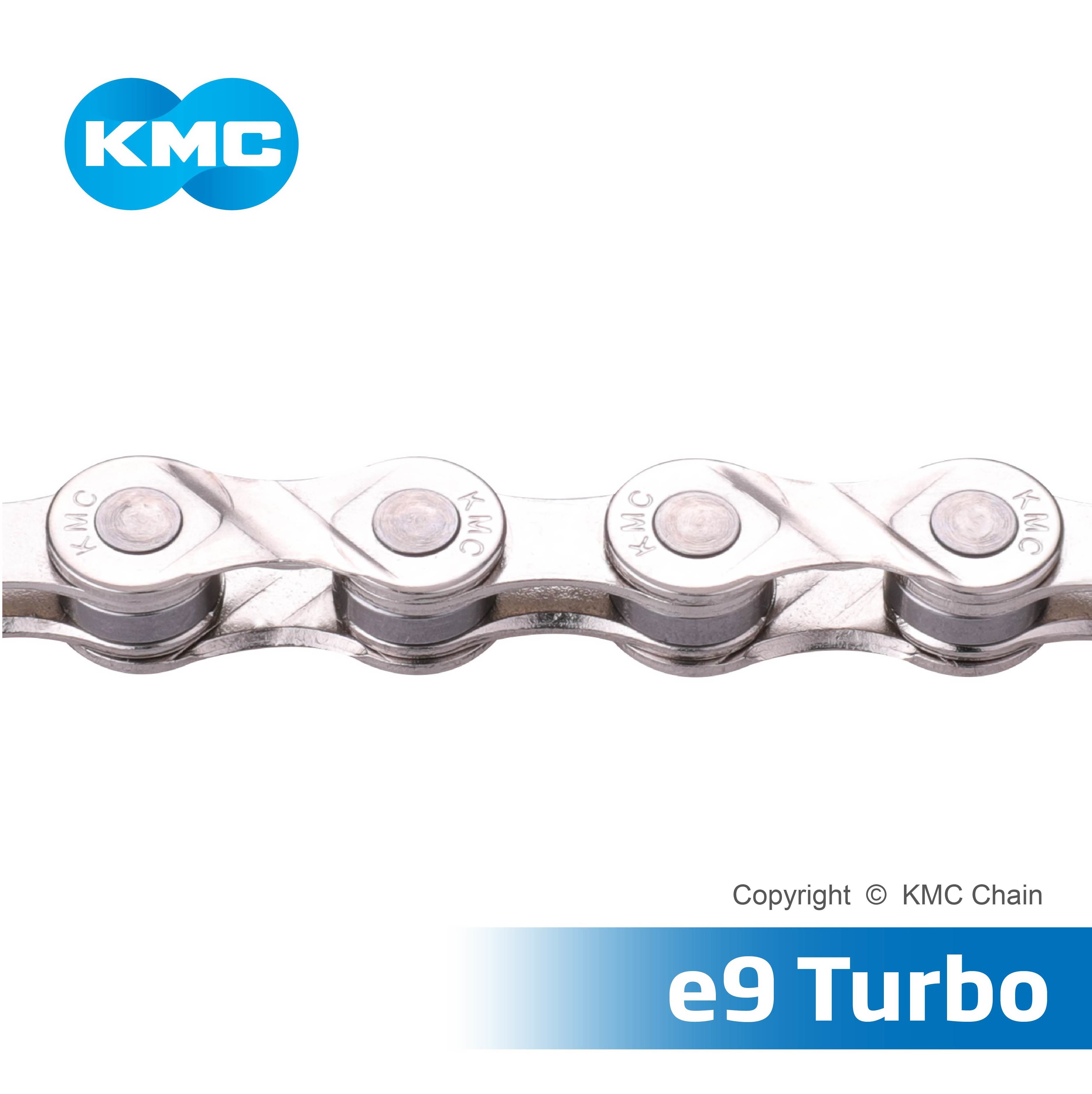 E9 Turbo E Bike Chains - Stainless Steel, 1/2"x11/128" Size | Compatible With Bosch And 9 Speed Chain Driven Ebike Systems
