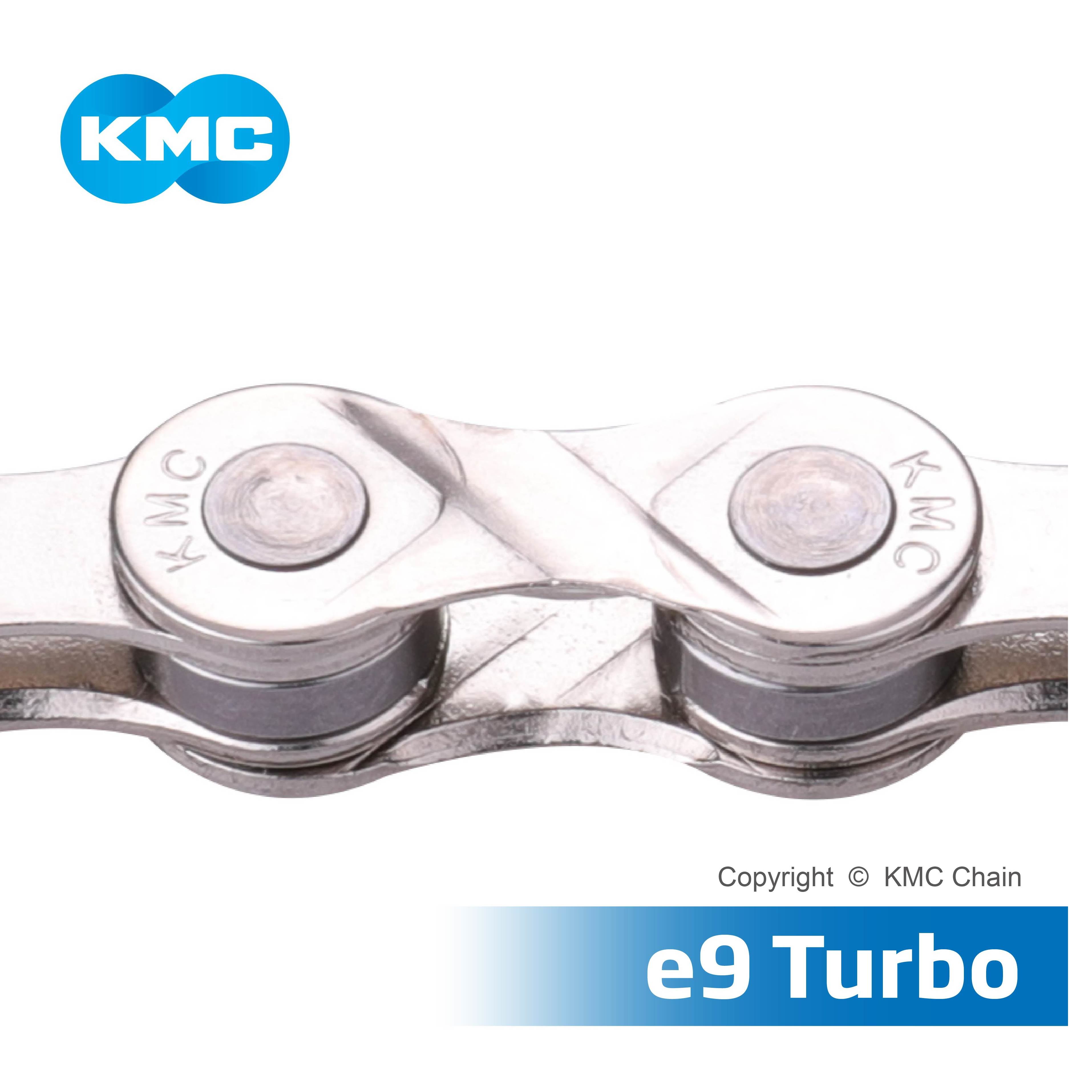 E9 Turbo E Bike Chains - Stainless Steel, 1/2"x11/128" Size | Compatible With Bosch And 9 Speed Chain Driven Ebike Systems