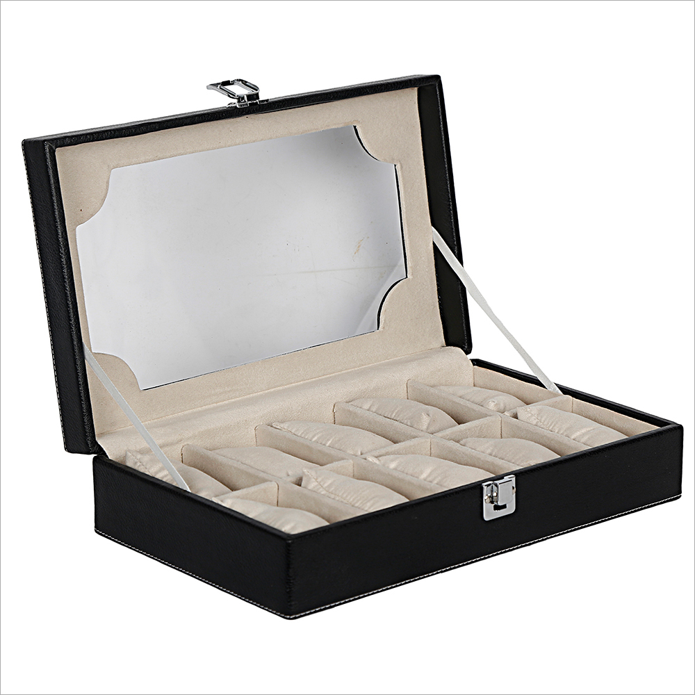 Cases Hard Craft Black Watch Box For 10 Watches