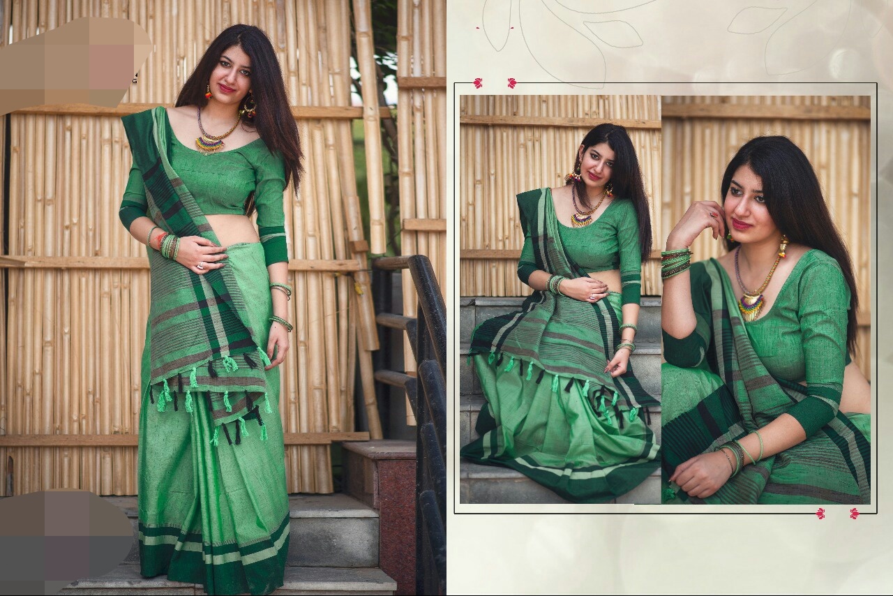 Different Colors Casual Row Silk Plain Saree