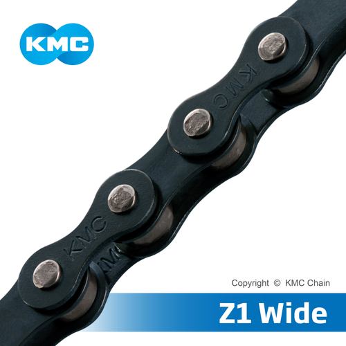 Z1 Wide Comfort Bicycle Chain - Stainless Steel 1/2" x 1/8", Dark Silver Color, 9.2 mm Pin Length | Long Life Anti Rust, Heavy Duty, EcoProTeQ Coated, Compatible with All Single Speed Drivetrain Systems