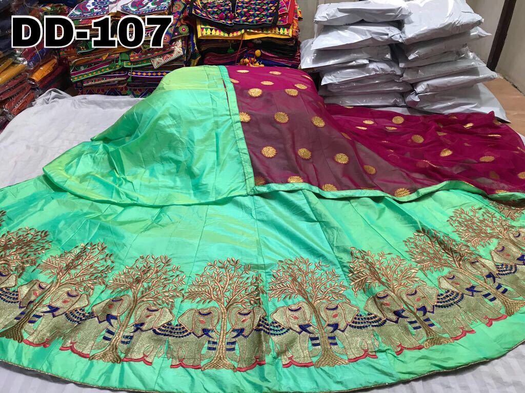 Lengha Choli - Silk Fabric, 42 Inches Length | Traditional Pink Design With Gold Embroidery For Wedding Occasions