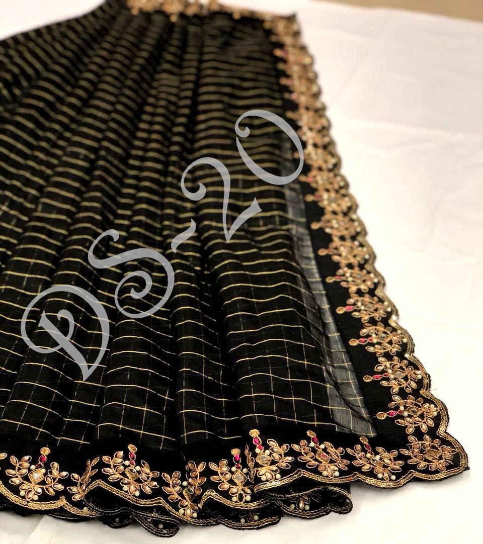Black Latest Designer Saree